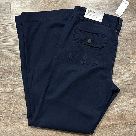 Loft Marisa Modern Navy Blue Utility carpenter trouser pants size 8 - Picture 2 of 11